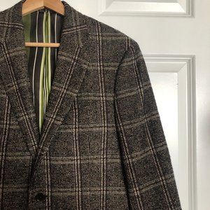 Etro Milano Brown Plaid Wool Made in Italy 48R Blazer